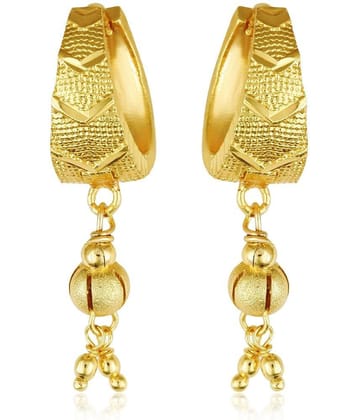 Vighnaharta Filigree work Gold Plated alloy Hoop Earring Clip on fancy drop Bali Earring for Women and Girls [VFJ1478ERG]
