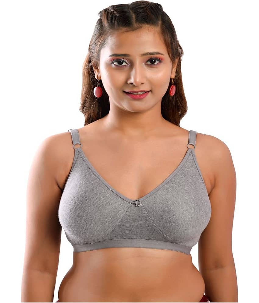 Elina Cotton Non Padded Women's T-Shirt Bra ( Grey )