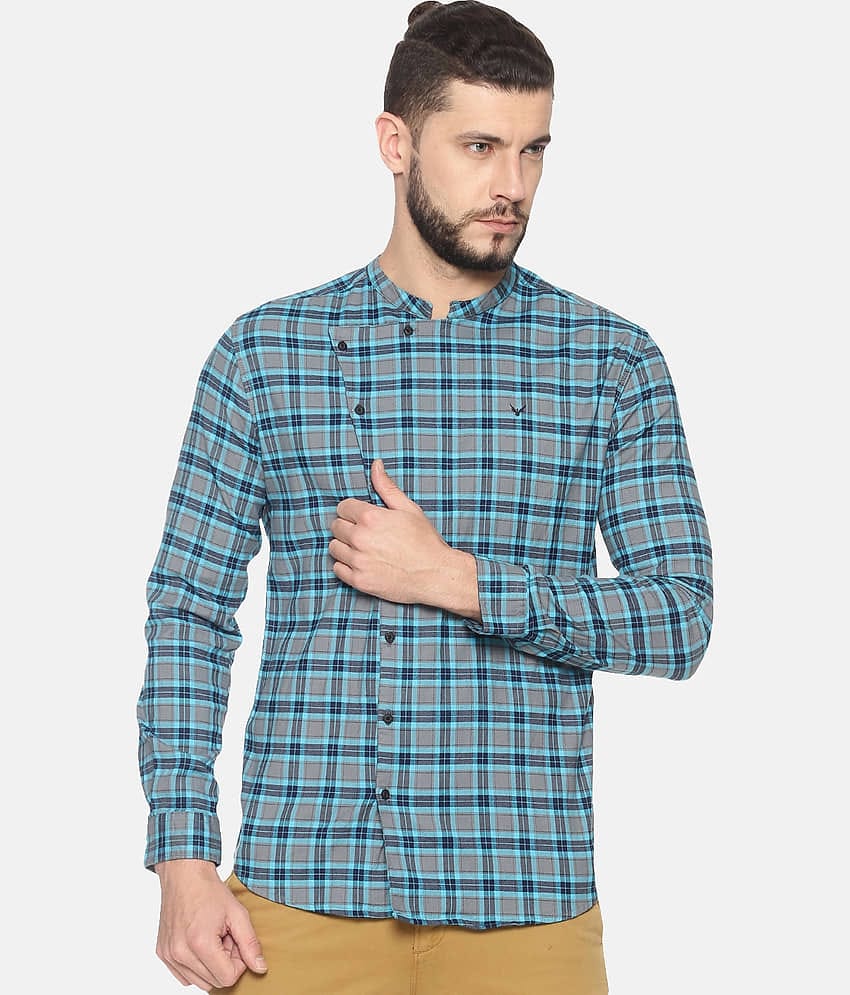 Showoff Cotton Blend Slim Fit Men's Casual Shirt - Grey ( Pack of 1 )