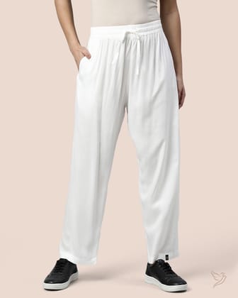Viscose Kurti Pant - White-S / White