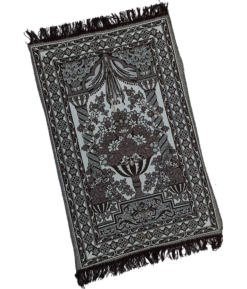 ADIRNY Gray Single Cotton Prayer Mat ( 110 X 70 cm )