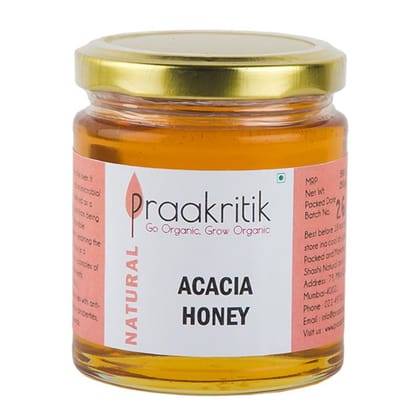 Praakritik Natural Acacia Honey - 250g of Pure Honey Sourced from Acacia Blossoms