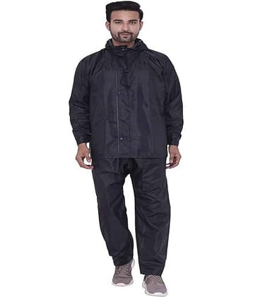 CARNEST  Rainsuit Unisex For Men's & Women’s Rainsuit| Rainwear| 100% Waterproof Rainsuit For Bikers With Hood and Side Pocket With Storage Bag |Black Color| Medium Size
