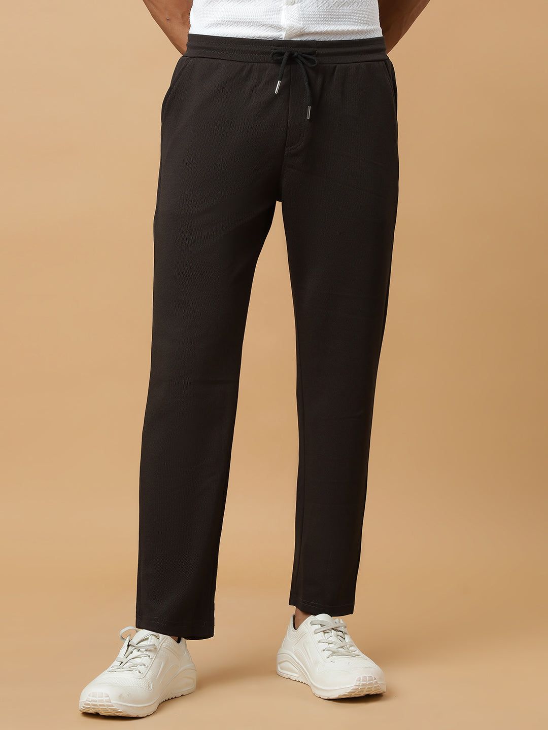 Dark Green | Straight-Leg Essential Textured | Track Pants-S
