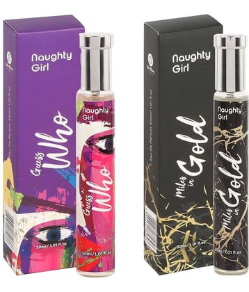 Naughty Girl Luxury EDP Miles In Gold With Guess Who Perfumes for WomenBuy One Get One (30ml x 2)