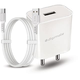 Digimate 15W Single USB Port Charger With Micro USB Cable (DG-ADP-1007, White)