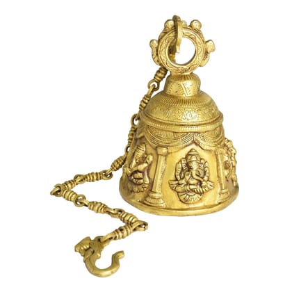 Brass Wall Hanging Temple Bell, Height : 31 Inch (BSMAS1512 B)
