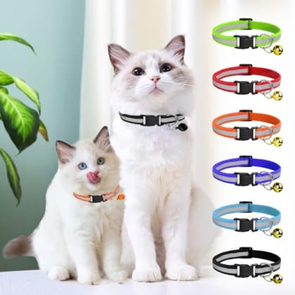 2 Pcs Reflective Cat Collar-Multi-colored / ( PACK OF 2 )