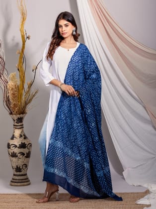 Handcrafted Floral Motif Cotton Dupatta
