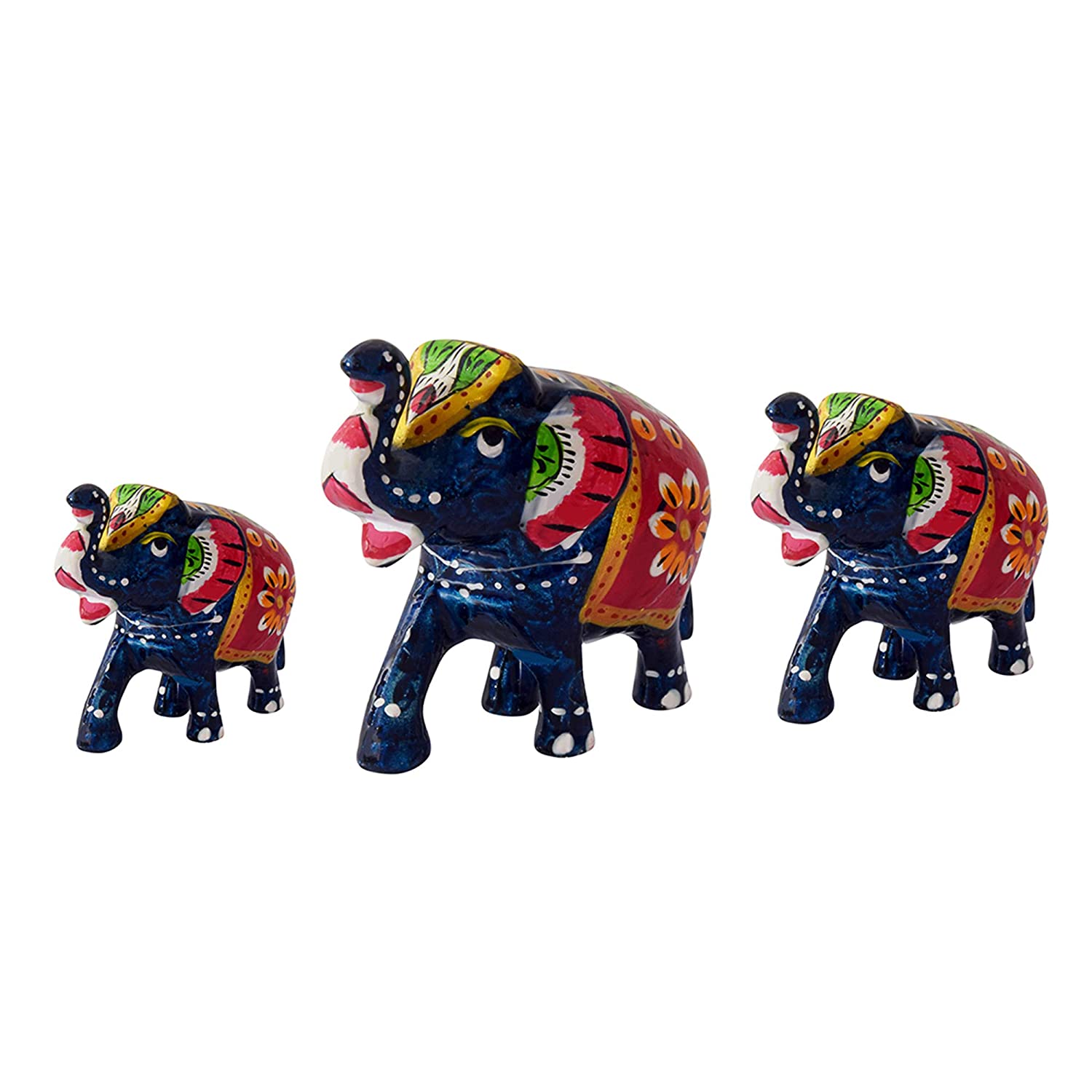 DreamKraft HandCrafted Set of 3EMBOS Showpiece Elephant For Decoration And Gift Purpose