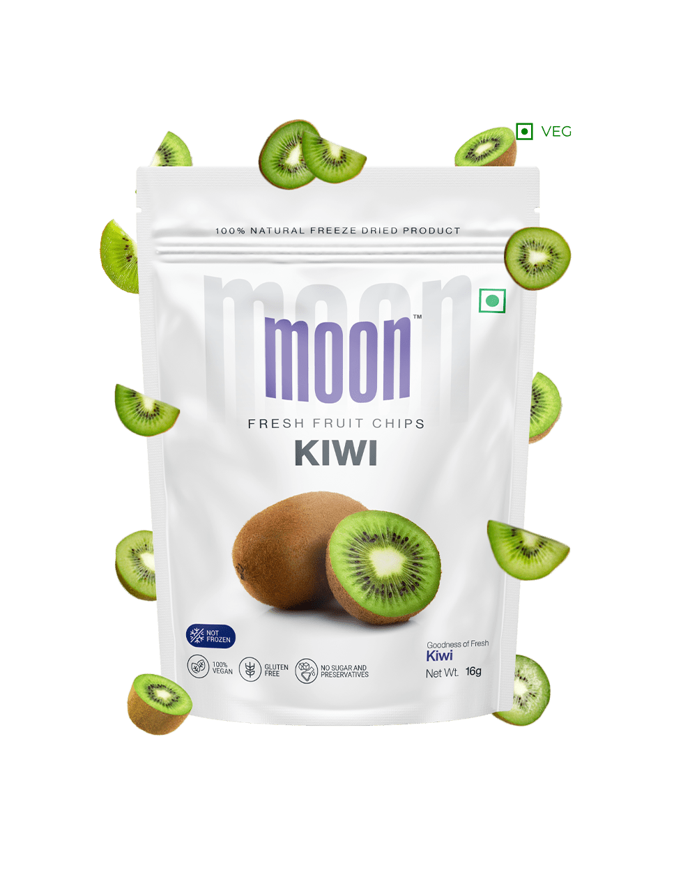 Moon Freeze Dried Kiwi Chips, 16 gm