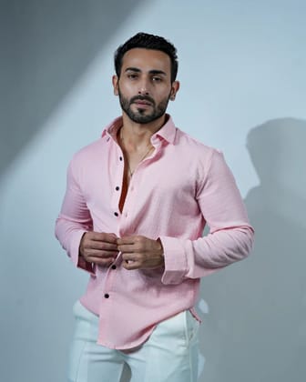 Bluecorp Enterprise Classic Polycotton Solid Casual Shirts for Men Color - Pink, Size - L Bluecorp Enterprise Classic Polycotton Solid Casual Shirts for Men Color - Pink, Size - L