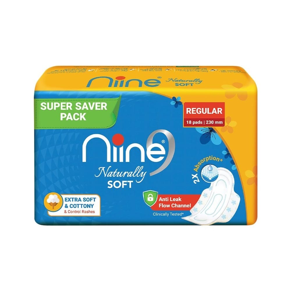 Niine Naturally Soft Regular Sanitary Napkins for women 18 Pads