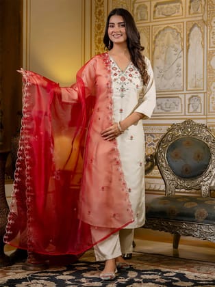 Womens Kurta Pent Dupatta Set