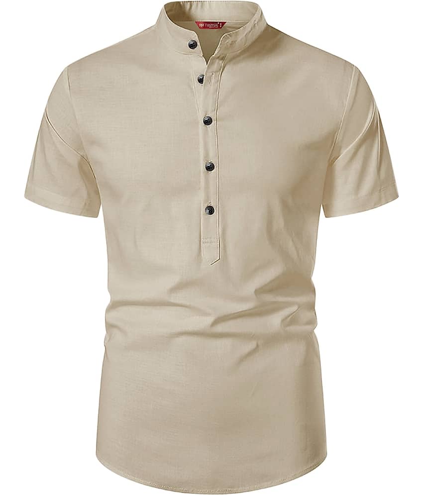 Yugnik Yellow Cotton Men's Regular Kurta ( Pack of 1 )
