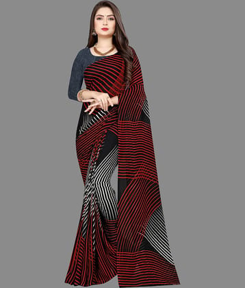 ANAND SAREES Georgette Printed Saree With Unstitched Blouse Piece ( Multicolor )