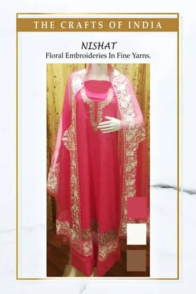 Majenta Kurti with Odhani in Fine Cottons