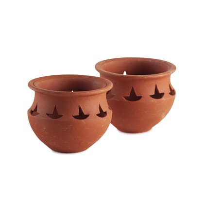 Eyaas Clay Matka Diya Set of 2