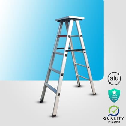 12 Step Foldable Ladder with Top Tool Metal Plate, Both Side Steps (Model: K-7013, Height: 13 ft in Very Heavy)