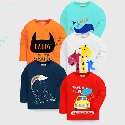 KUCHIPOO Baby Boys and Baby Girls Full Sleeves T-Shirts-3-6 Months