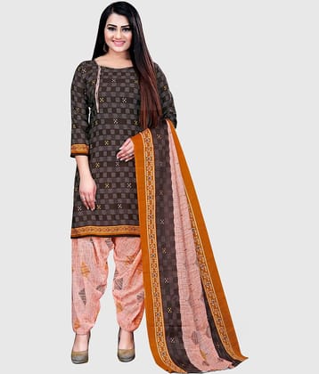 Rajnandini - Unstitched Brown Cotton Dress Material ( Pack of 1 )