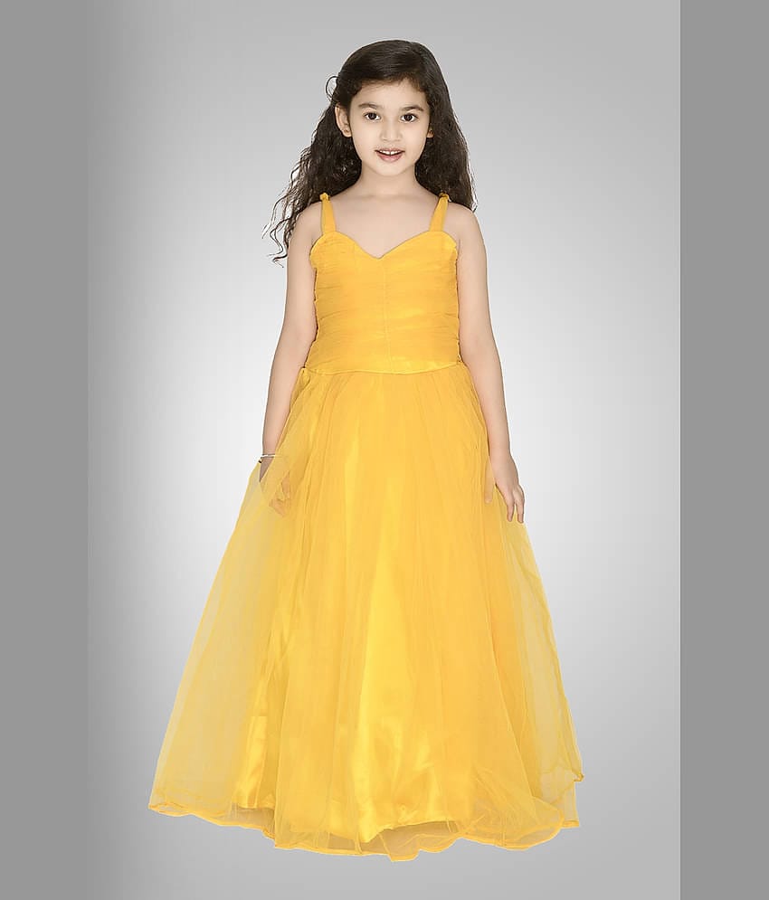 Arshia Fashions Net Gown For Girls ( Pack of 1 , Green )