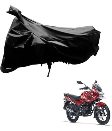 AutoRetail Dust Proof Two Wheeler Polyster Cover for Bajaj DisPolyster Cover 150F (Mirror Pocket, Black Color)