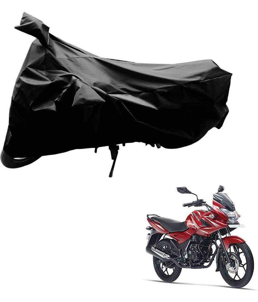 AutoRetail Dust Proof Two Wheeler Polyster Cover for Bajaj DisPolyster Cover 150F (Mirror Pocket, Black Color)