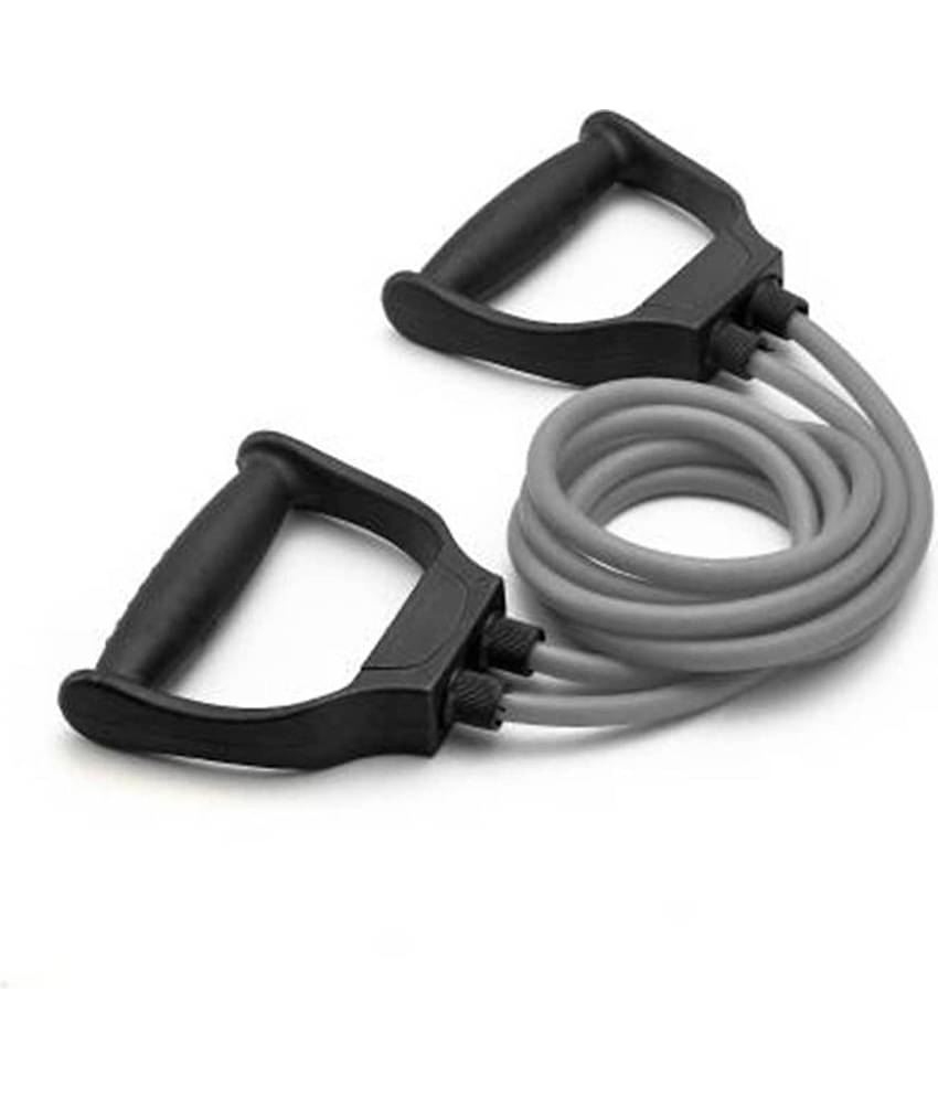 Maira Double Toning Resistance Tube Pull Rope Exercise Band for Stretching, Workout, Home Gym and Toning with Grip D Shaped Handles for Men and Women