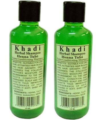 Khadi Herbal Henna Tulsi Shampoo 210 ml - Pack of 2