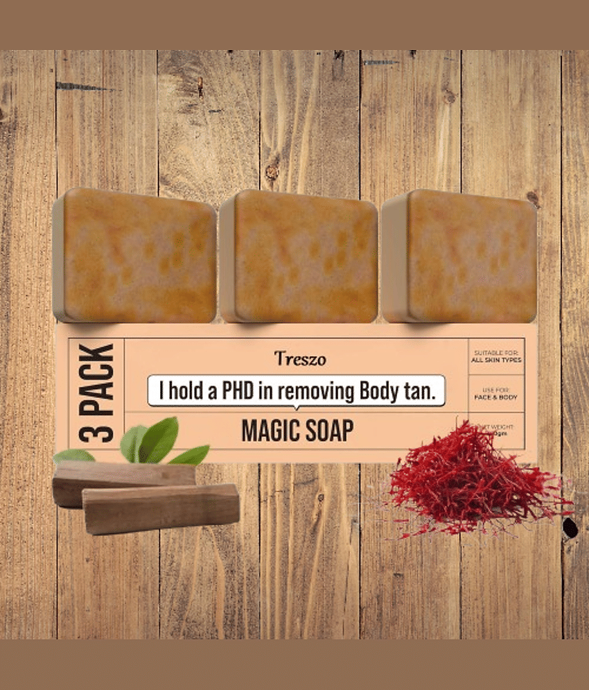 Treszo Beauty Gharr Magic Soap for tan removal Soap for All Skin Type ( Pack of 3 )