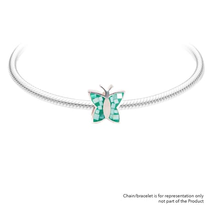 MOP Butterfly Turquoise | 925 Silver charms for Bracelets / Chain-Free / Silver / Modern