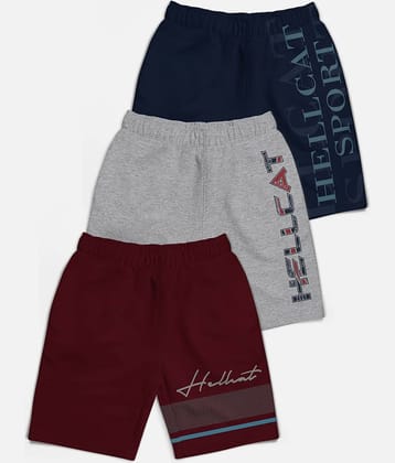 HELLCAT Pack of 3 Cotton Blend Shorts For Boys ( Multicolor )