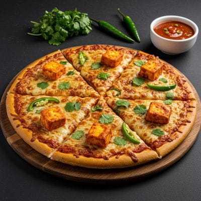 Jain Tandoori Paneer Pizza
