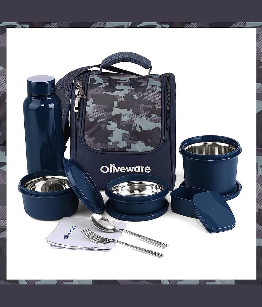 Oliveware Lavish Stainless Steel Lunch Box 3 - Container ( Pack of 1 )