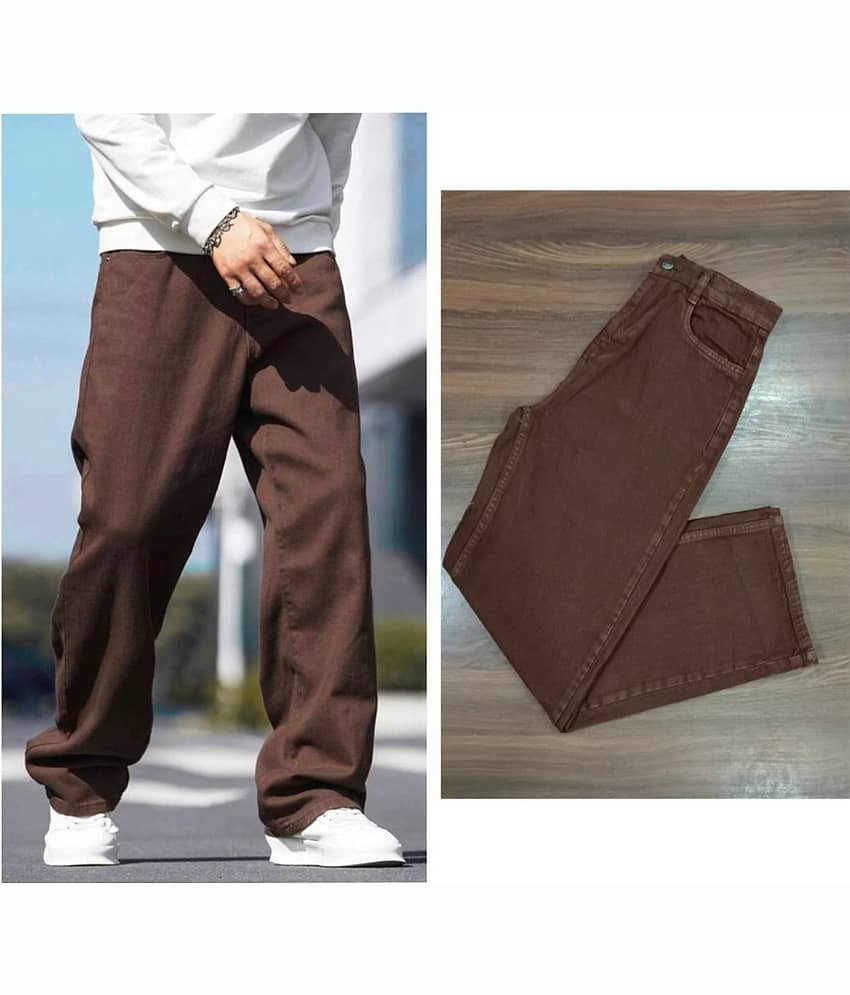 9x denims Basic Men's Jeans - Brown ( Pack of 1 )