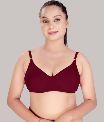 HAYA Cotton Non Padded Women's Plunge Bra ( Maroon )