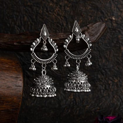 Silver / Gold Plated Design Artwork Fashion Antique Oxidised Jhumki Earring- AER 1706