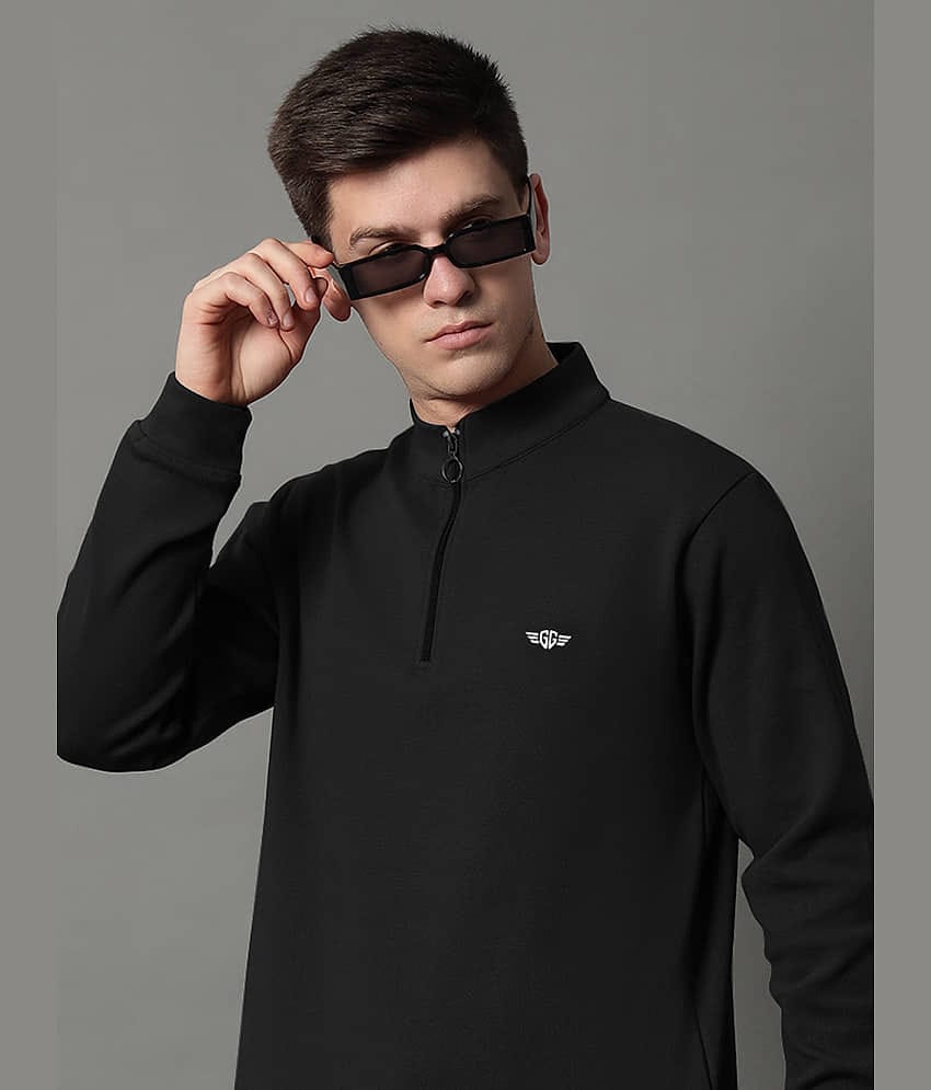 GET GOLF Fleece High Neck Men's Sweatshirt - Black ( Pack of 1 )