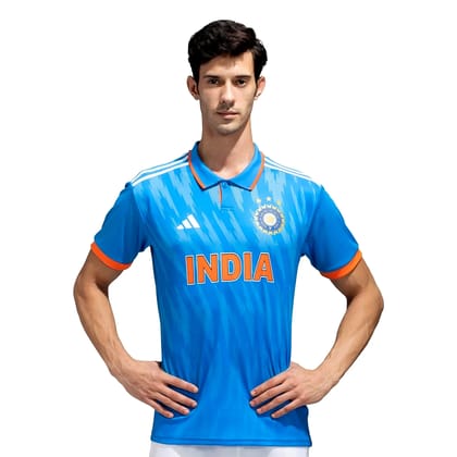 Adidas Official India Cricket ODI Replica Jersey (Men's): Celebrate Team India's Excellence in Style and Comfort (Colour - BLUE, Size - L) by Total Sporting And Fitness Solutions Pvt Ltd