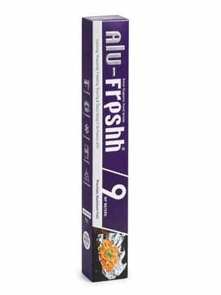 Alu-Frpshh Premium Aluminium Foil Roll | 9 Meter | Food Grade Aluminium Foil for Cooking, Baking & Food Wrapping
