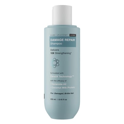 Bare Anatomy Damage Repair Hair Shampoo | Provides 10x Strengthening Powered By Ceramide A2 & Coconut Milk Protein | For Damaged, Dry & Frizzy Hair | Sulphate & Paraben Free | For Women & Men | 250ml Bare Anatomy Damage Repair Hair Shampoo | Provides 10x Bare Anatomy Damage Repair Hair Shampoo | Provides 10x Strengthening Powered By Ceramide A2 & Coconut Milk Protein | For Damaged, Dry & Frizzy Hair | Sulphate & Paraben Free | For Women & Men | 250ml Bare Anatomy Damage Repair Hair Shampoo | Provides 10x