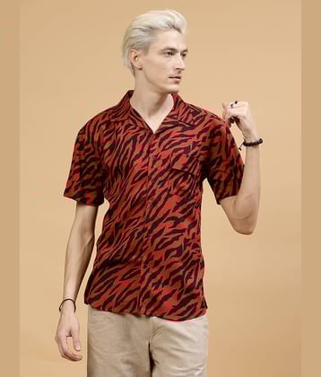 Rigo Rayon Slim Fit Printed Half Sleeves Men's Casual Shirt - Black ( Pack of 1 )