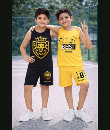 Trampoline Pack of 2 Boys Cotton Blend T-Shirt & Shorts Set ( Multi )