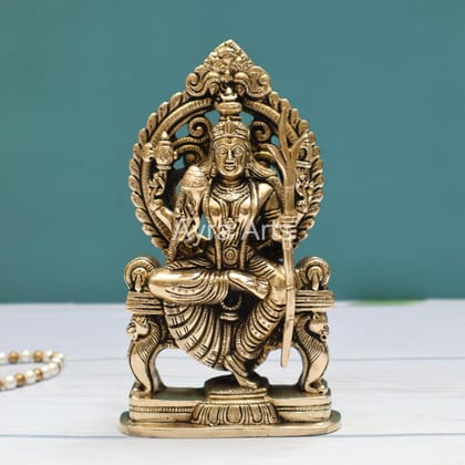 Elegant Sculpture Goddess Raja Rajeshwari Tripura Sundari Kamakshi Lalita Devi Idol - 7.5 Inch Height