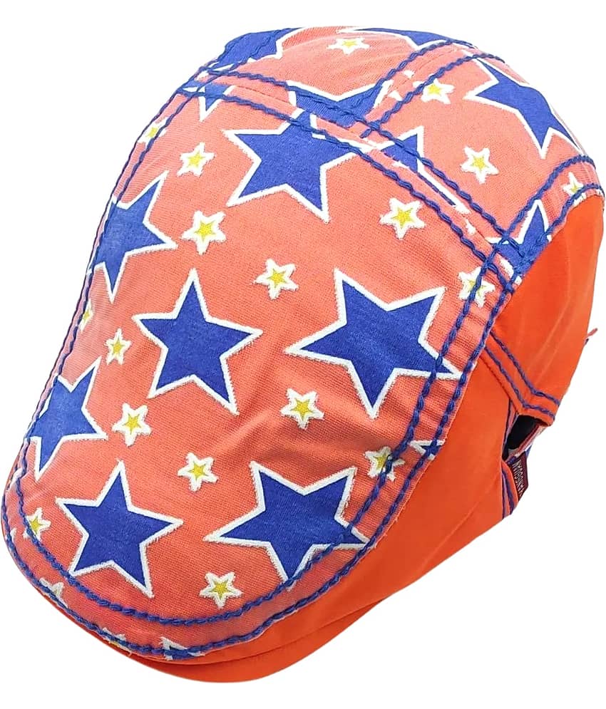 Zacharias Unisex Kids Cotton Beret Golf Cap jk-10 (Orange_2-6 Years) (Pack of 1)