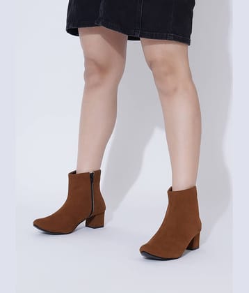 Shoetopia Tan Women's Ankle Length Boots