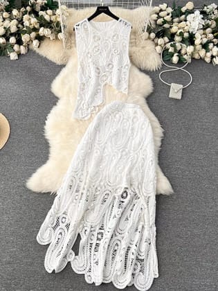 California crochet cords-White / XS