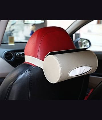 Car Tissue Dispenser Leather Beige