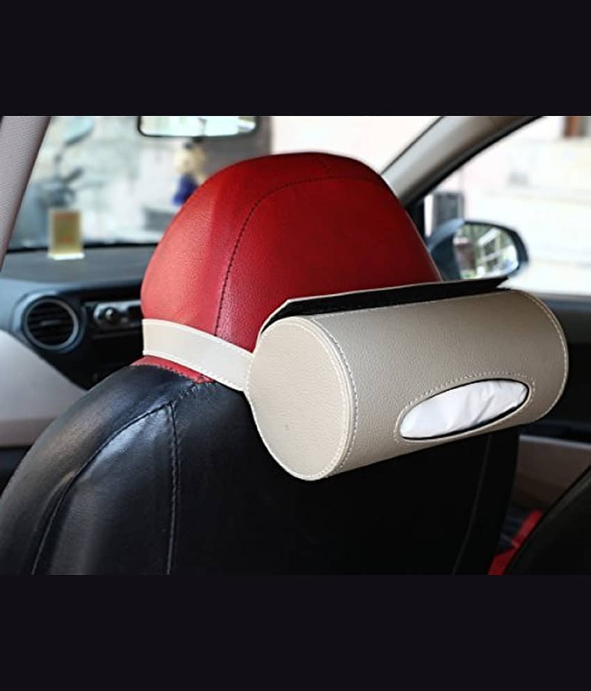 Car Tissue Dispenser Leather Beige